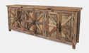 Jofran Eden Prairie Rustic Reclaimed Wood 84" Accent Cabinet in Brown - Holmwood's Furniture & Design Center (Somersworth, NH)