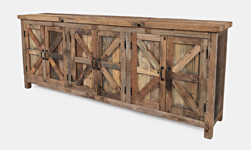 Jofran Eden Prairie Rustic Reclaimed Wood 84" Accent Cabinet in Brown - Holmwood's Furniture & Design Center (Somersworth, NH)