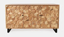 Jofran Geometrix Modern Abstract Cube Style Accent Cabinet in Natural image