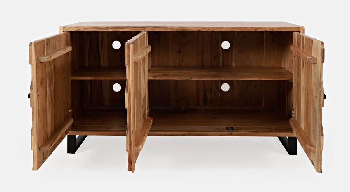 Jofran Geometrix Modern Abstract Cube Style Accent Cabinet in Natural - Holmwood's Furniture & Design Center (Somersworth, NH)
