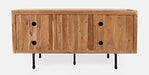 Jofran The Wave Three Door Solid Acacia Hardwood Accent Cabinet in Natural - Holmwood's Furniture & Design Center (Somersworth, NH)