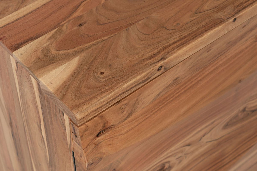 Jofran The Wave Three Door Solid Acacia Hardwood Accent Cabinet in Natural - Holmwood's Furniture & Design Center (Somersworth, NH)