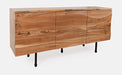 Jofran The Wave Three Door Solid Acacia Hardwood Accent Cabinet in Natural - Holmwood's Furniture & Design Center (Somersworth, NH)