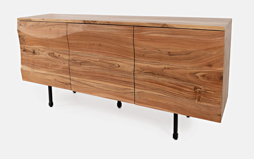 Jofran The Wave Three Door Solid Acacia Hardwood Accent Cabinet in Natural - Holmwood's Furniture & Design Center (Somersworth, NH)
