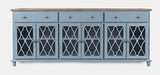 Jofran Aurora Hills Country Wire-Brushed 6 Door Accent Chest in Blue image