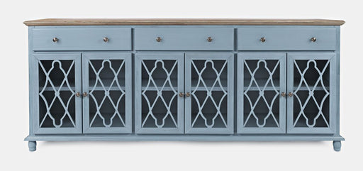 Jofran Aurora Hills Country Wire-Brushed 6 Door Accent Chest in Blue image