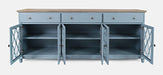 Jofran Aurora Hills Country Wire-Brushed 6 Door Accent Chest in Blue - Holmwood's Furniture & Design Center (Somersworth, NH)