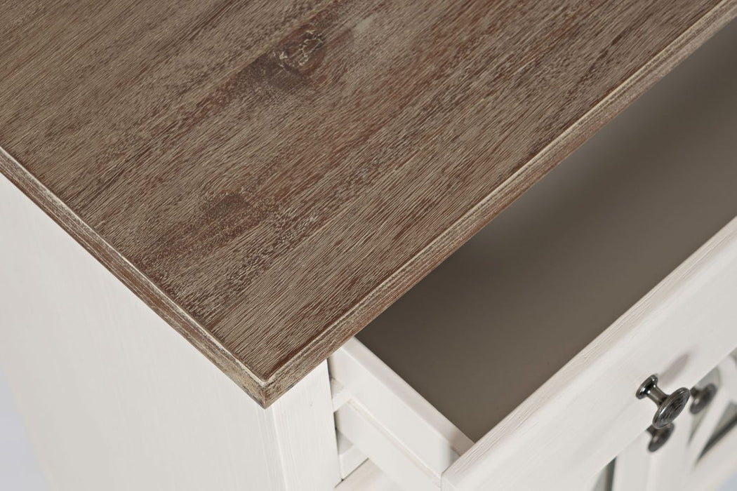Jofran Aurora Hills Country Wire-Brushed 6 Door Accent Chest in Brushed White - Holmwood's Furniture & Design Center (Somersworth, NH)