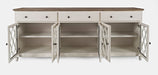 Jofran Aurora Hills Country Wire-Brushed 6 Door Accent Chest in Brushed White - Holmwood's Furniture & Design Center (Somersworth, NH)
