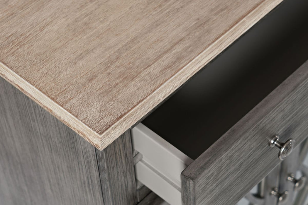 Jofran Aurora Hills Country Wire-Brushed 6 Door Accent Chest in Brushed Grey - Holmwood's Furniture & Design Center (Somersworth, NH)