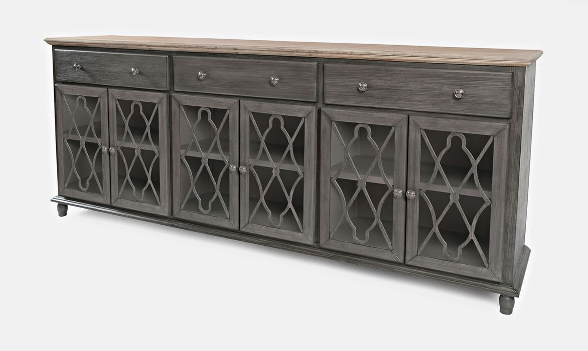 Jofran Aurora Hills Country Wire-Brushed 6 Door Accent Chest in Brushed Grey - Holmwood's Furniture & Design Center (Somersworth, NH)