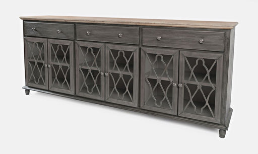 Jofran Aurora Hills Country Wire-Brushed 6 Door Accent Chest in Brushed Grey - Holmwood's Furniture & Design Center (Somersworth, NH)