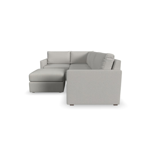 Flex 4-Seat Sectional with Narrow Arm and Ottoman - Holmwood's Furniture & Design Center (Somersworth, NH)