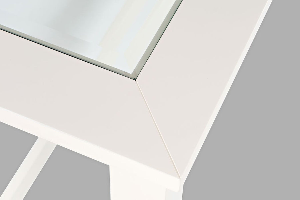 Jofran Urban Icon Contemporary 4 Piece Counter Height 66" Dining Table Set with USB Charging in White - Holmwood's Furniture & Design Center (Somersworth, NH)