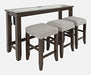 Jofran Urban Icon Contemporary 4 Piece Counter Height 66" Dining Table Set with USB Charging in Merlot - Holmwood's Furniture & Design Center (Somersworth, NH)