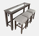 Jofran Urban Icon Contemporary 4 Piece Counter Height 66" Dining Table Set with USB Charging in Merlot image