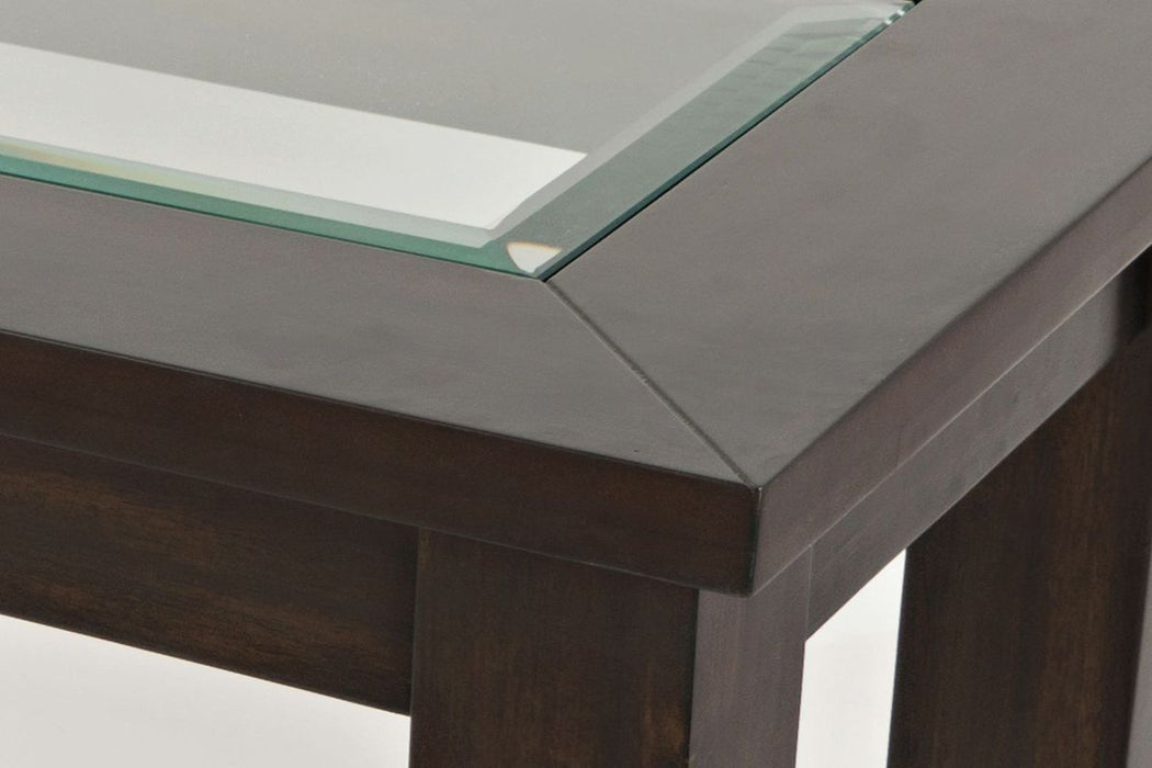 Jofran Urban Icon Contemporary 4 Piece Counter Height 66" Dining Table Set with USB Charging in Merlot - Holmwood's Furniture & Design Center (Somersworth, NH)