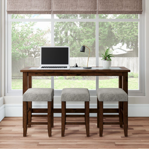 Jofran Urban Icon Contemporary 4 Piece Counter Height 66" Dining Table Set with USB Charging in Merlot - Holmwood's Furniture & Design Center (Somersworth, NH)