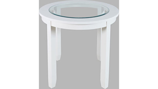 Jofran Urban Icon 42" Round Counter Height Dining Table in White - Holmwood's Furniture & Design Center (Somersworth, NH)