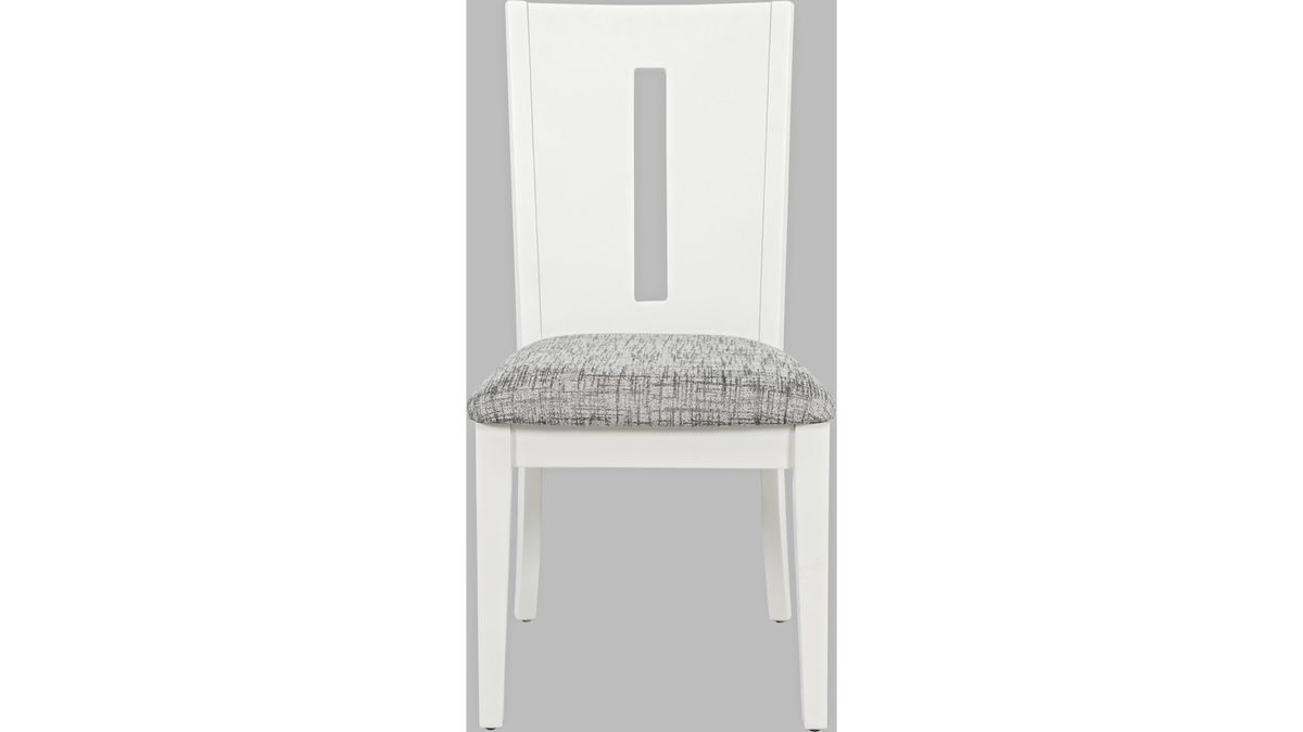 Jofran Urban Icon Slotback Chair in White (Set of 2) - Holmwood's Furniture & Design Center (Somersworth, NH)