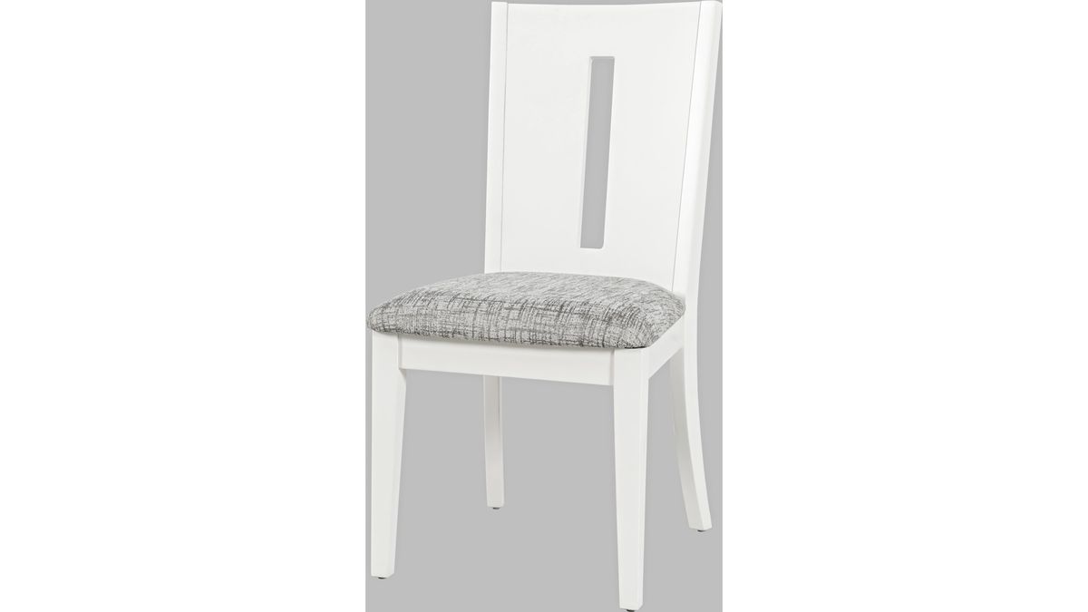 Jofran Urban Icon Slotback Chair in White (Set of 2) - Holmwood's Furniture & Design Center (Somersworth, NH)