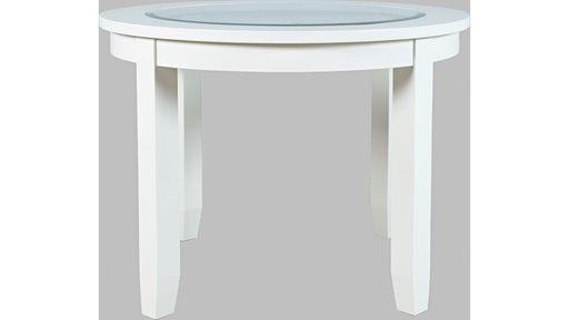 Jofran Urban Icon 42" Round Dining Table in White - Holmwood's Furniture & Design Center (Somersworth, NH)