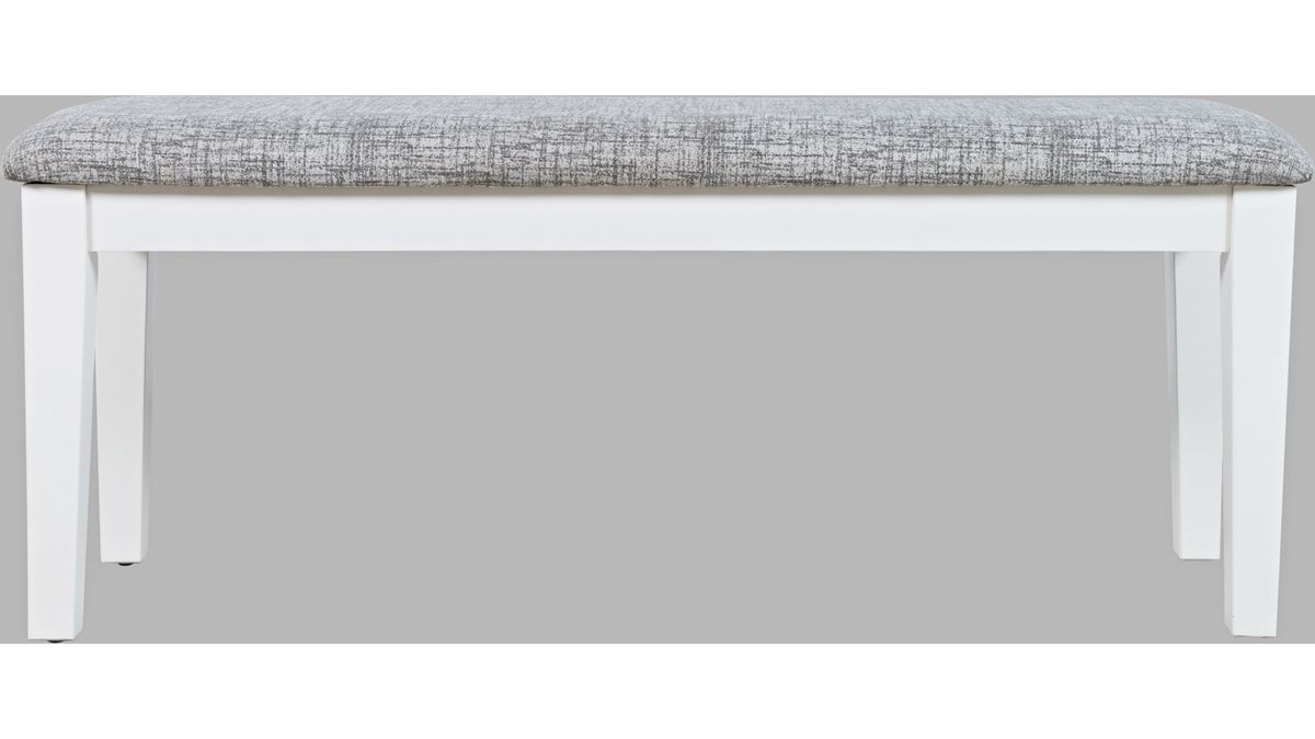 Jofran Urban Icon Upholstered Bench in White - Holmwood's Furniture & Design Center (Somersworth, NH)
