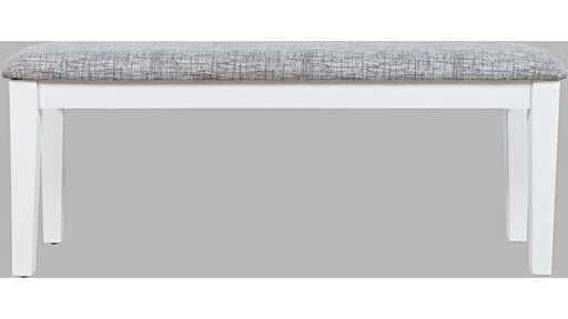 Jofran Urban Icon Upholstered Bench in White - Holmwood's Furniture & Design Center (Somersworth, NH)