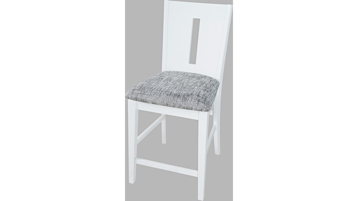 Jofran Urban Icon Slotback Counter Height Stool in White (Set of 2) - Holmwood's Furniture & Design Center (Somersworth, NH)