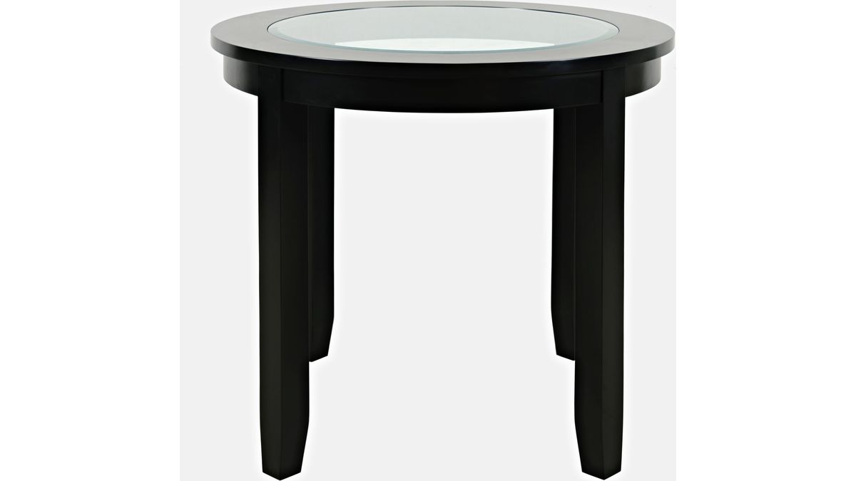 Jofran Urban Icon 42" Round Counter Height Dining Table in Black - Holmwood's Furniture & Design Center (Somersworth, NH)