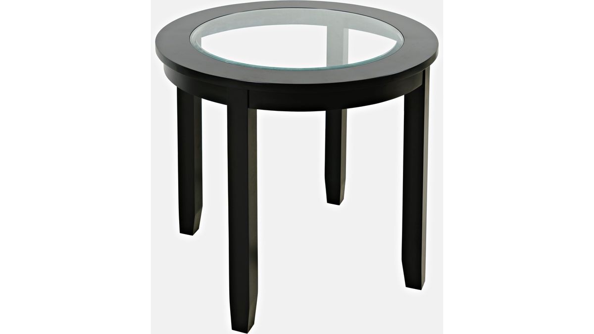 Jofran Urban Icon 42" Round Counter Height Dining Table in Black - Holmwood's Furniture & Design Center (Somersworth, NH)