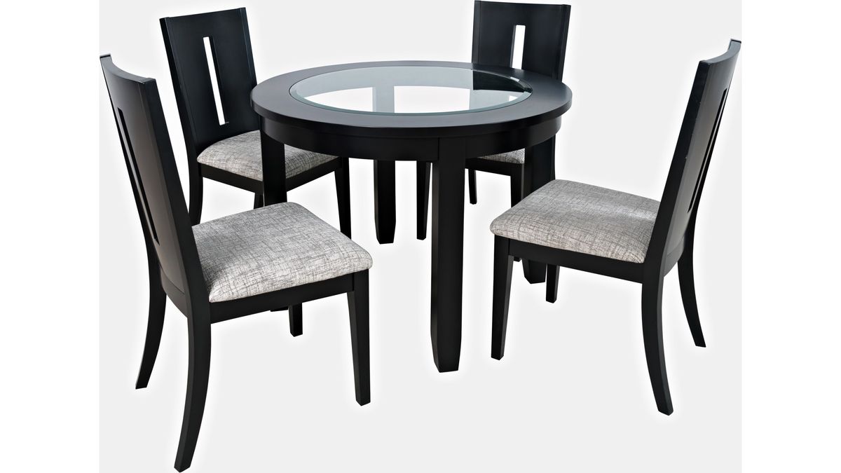 Jofran Urban Icon 42" Round Dining Table in Black - Holmwood's Furniture & Design Center (Somersworth, NH)