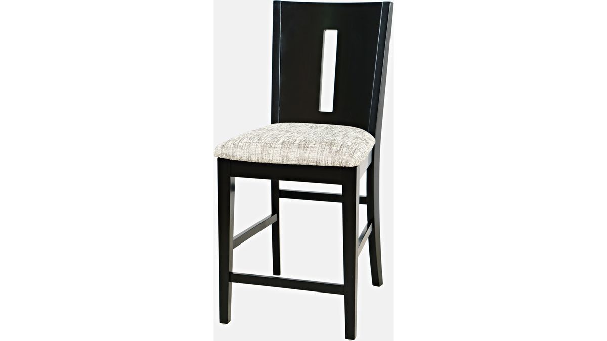 Jofran Urban Icon Slotback Counter Height Stool in Black (Set of 2) - Holmwood's Furniture & Design Center (Somersworth, NH)
