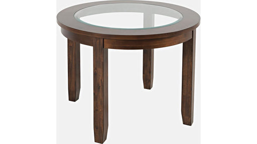 Jofran Urban Icon 42" Round Dining Table in Merlot - Holmwood's Furniture & Design Center (Somersworth, NH)