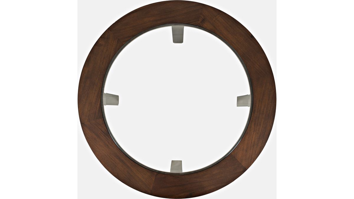 Jofran Urban Icon 42" Round Dining Table in Merlot - Holmwood's Furniture & Design Center (Somersworth, NH)