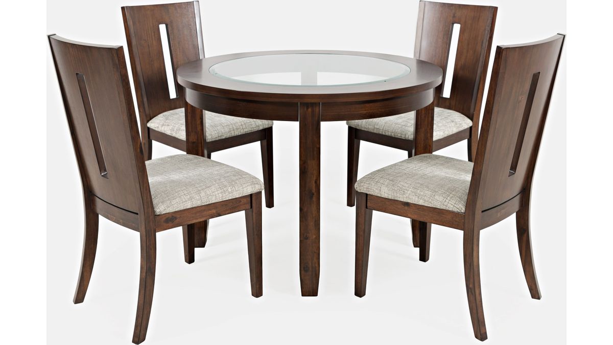 Jofran Urban Icon 42" Round Dining Table in Merlot - Holmwood's Furniture & Design Center (Somersworth, NH)