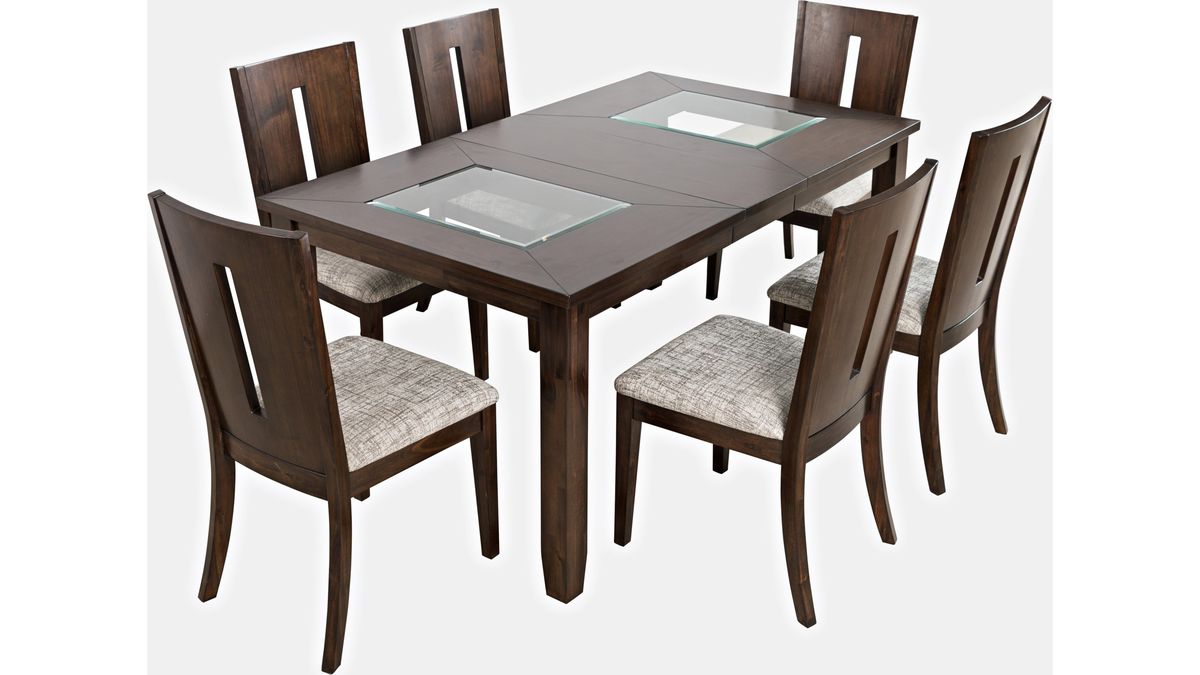 Jofran Urban Icon Extension Dining Table in Merlot - Holmwood's Furniture & Design Center (Somersworth, NH)