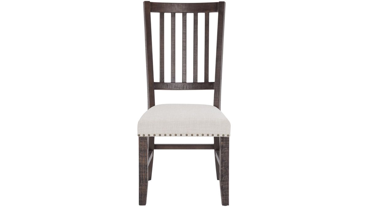 Jofran Willow Creek Slatback Chair in Cream/Rich Distressed (Set of 2) - Holmwood's Furniture & Design Center (Somersworth, NH)