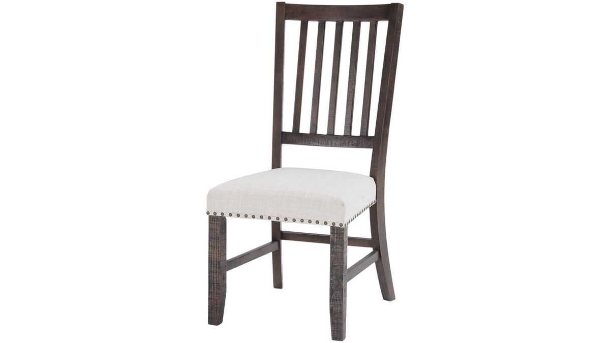 Jofran Willow Creek Slatback Chair in Cream/Rich Distressed (Set of 2) - Holmwood's Furniture & Design Center (Somersworth, NH)