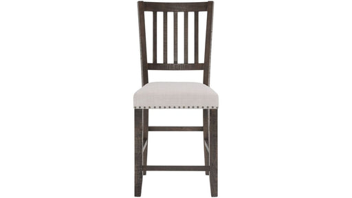 Jofran Willow Creek Slatback Counter Height Stool in Cream/Rich Distressed (Set of 2) - Holmwood's Furniture & Design Center (Somersworth, NH)