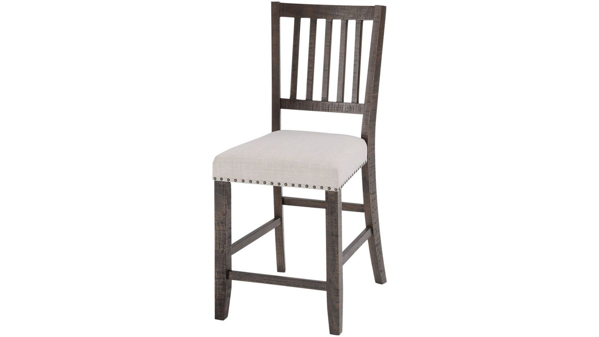 Jofran Willow Creek Slatback Counter Height Stool in Cream/Rich Distressed (Set of 2) - Holmwood's Furniture & Design Center (Somersworth, NH)