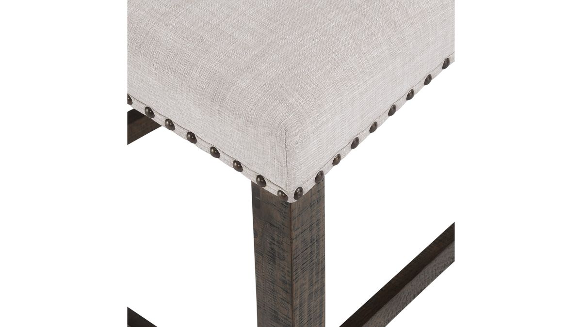 Jofran Willow Creek Slatback Counter Height Stool in Cream/Rich Distressed (Set of 2) - Holmwood's Furniture & Design Center (Somersworth, NH)