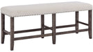 Jofran Willow Creek Counter Height Bench in Cream/Rich Distressed - Holmwood's Furniture & Design Center (Somersworth, NH)