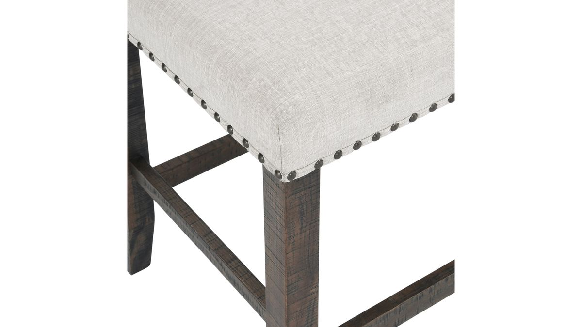Jofran Willow Creek Counter Height Bench in Cream/Rich Distressed - Holmwood's Furniture & Design Center (Somersworth, NH)