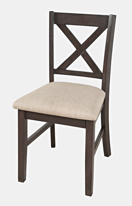 Jofran Hobson X-Back Chair in Grey - Holmwood's Furniture & Design Center (Somersworth, NH)