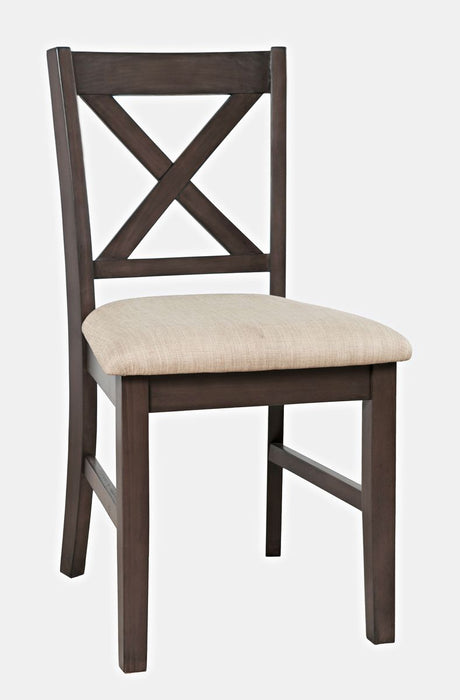 Jofran Hobson X-Back Chair in Grey - Holmwood's Furniture & Design Center (Somersworth, NH)