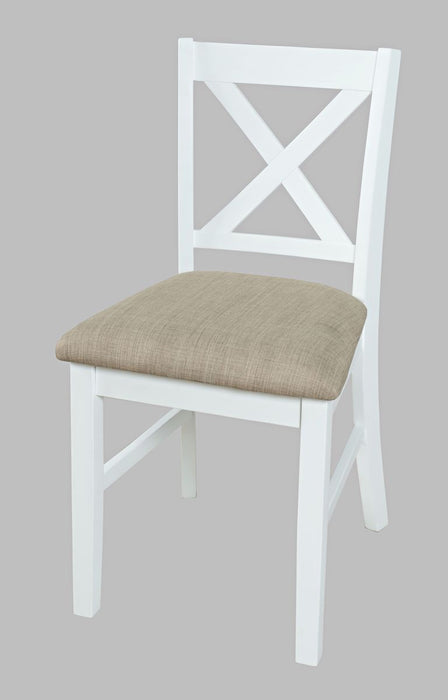 Jofran Hobson X-Back Chair in White - Holmwood's Furniture & Design Center (Somersworth, NH)