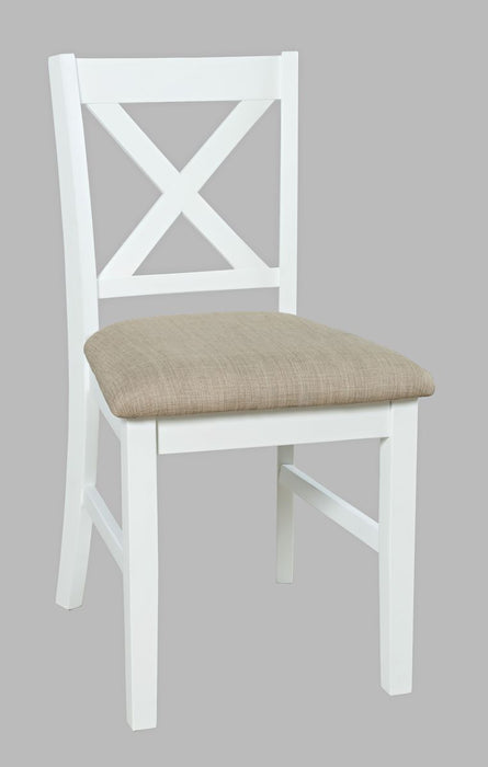 Jofran Hobson X-Back Chair in White - Holmwood's Furniture & Design Center (Somersworth, NH)