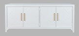 Jofran Gramercy Mid-Century Modern Chevron Four Door 79" Accent Cabinet in Blanc image