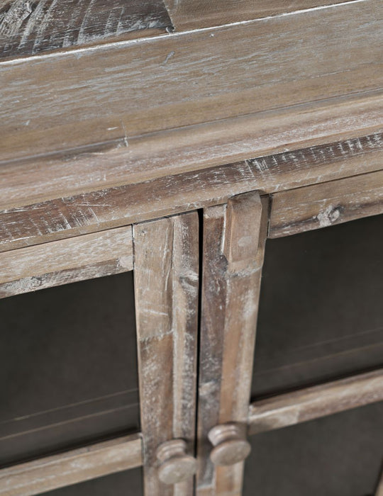 Jofran Rustic Shores 70" Coastal Distressed Acacia Six-Door Sideboard Cabinet in Grey Wash - Holmwood's Furniture & Design Center (Somersworth, NH)